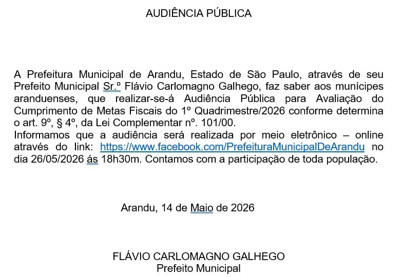 Audiência Metas Fiscais